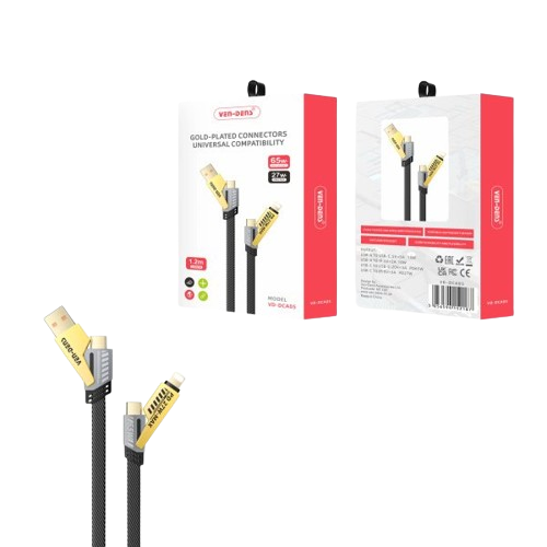 4 in 1 gold plated connectors universal compatibility 65w cable