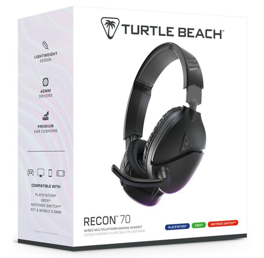 Turtle Beach - Recon 70 Wired Gaming Headset Black for PlayStation, Xbox & Nintendo Switch
